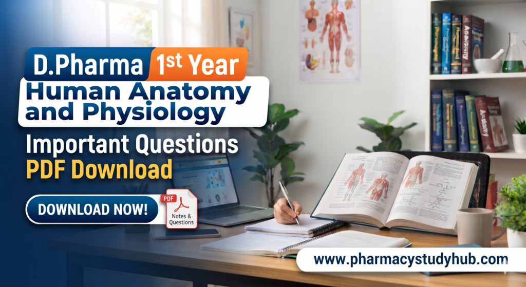 d.pharmacy 1st year human anatomy and physiology important questions