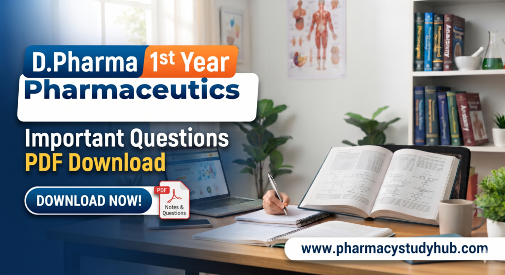 D.Pharma 1st Year Pharmaceutics Important Questions PDF Download d.pharmacy 1st year pharmaceutics important questions