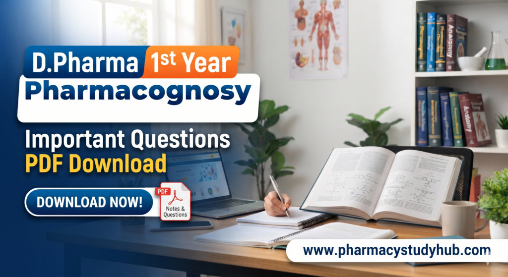 d.pharmacy 1st year pharmacognosy important questions