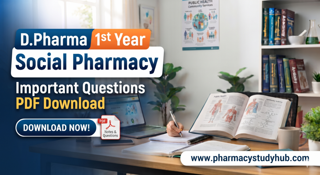 d.pharmacy 1st year social pharmacy important questions