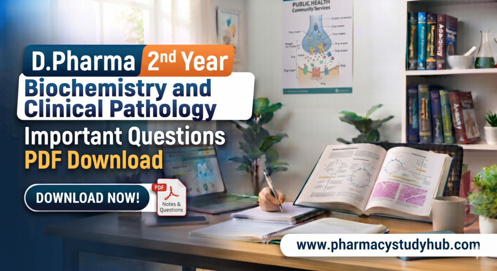 D.Pharma 2nd Year Biochemistry and Clinical Pathology Important Questions PDF Download d.pharmacy 2nd year biochemistry and clinical pathology important questions