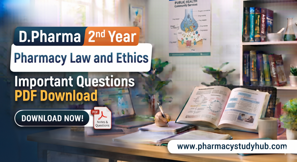 d.pharmacy 2nd year pharmacy law and ethics important questions